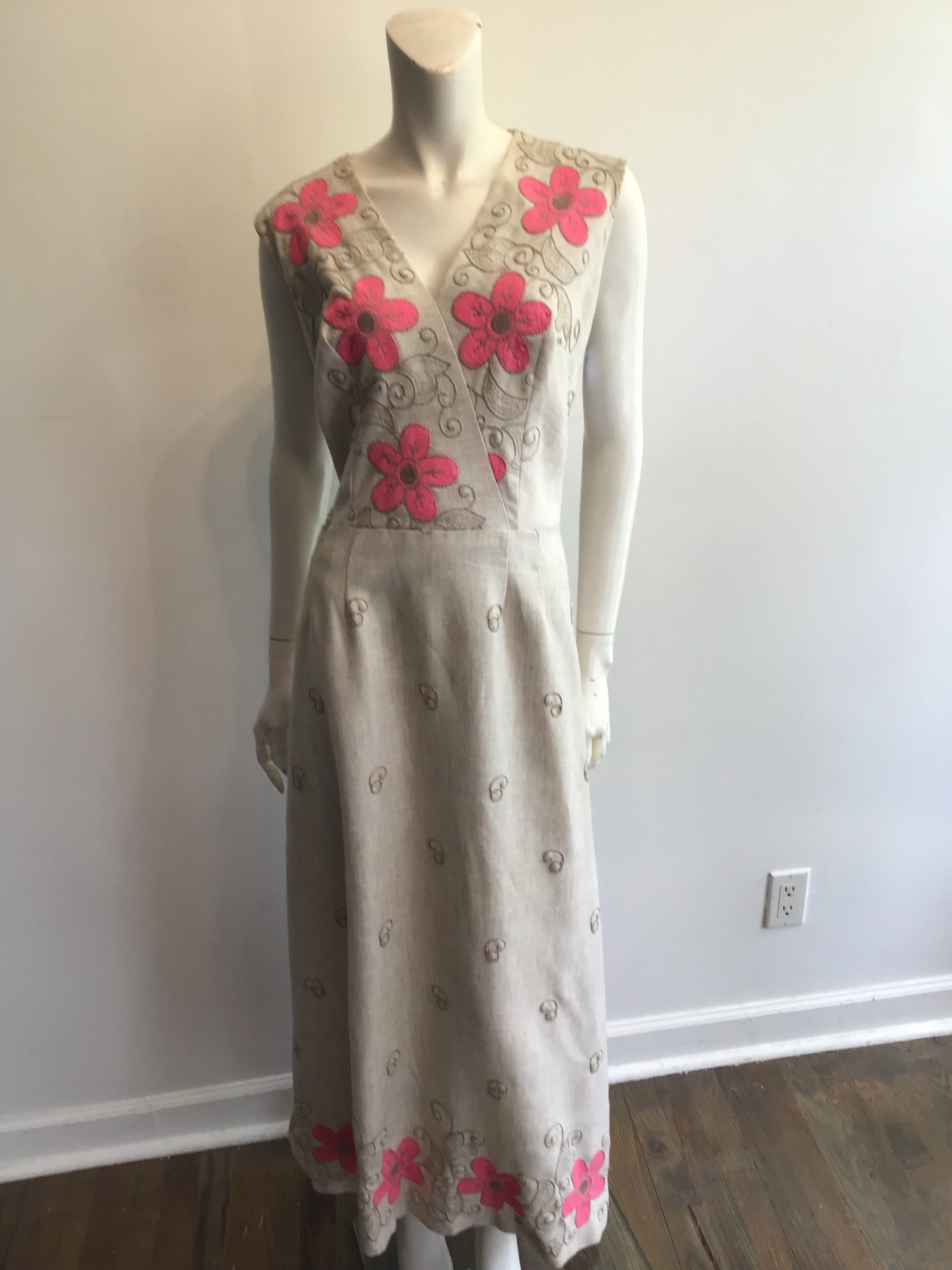 chinese dress ladies Effortless Linen Blend Mid-Length Dress