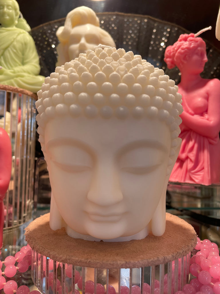 White Buddha Candle Pillar