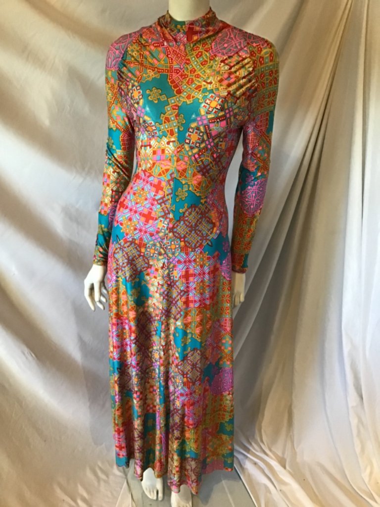 Robert David Morton Vintage Multicolored 1970s long dress Sophia's Gallery Robert David Morton Vintage Multicolored 1970s long dress Sophia's Gallery