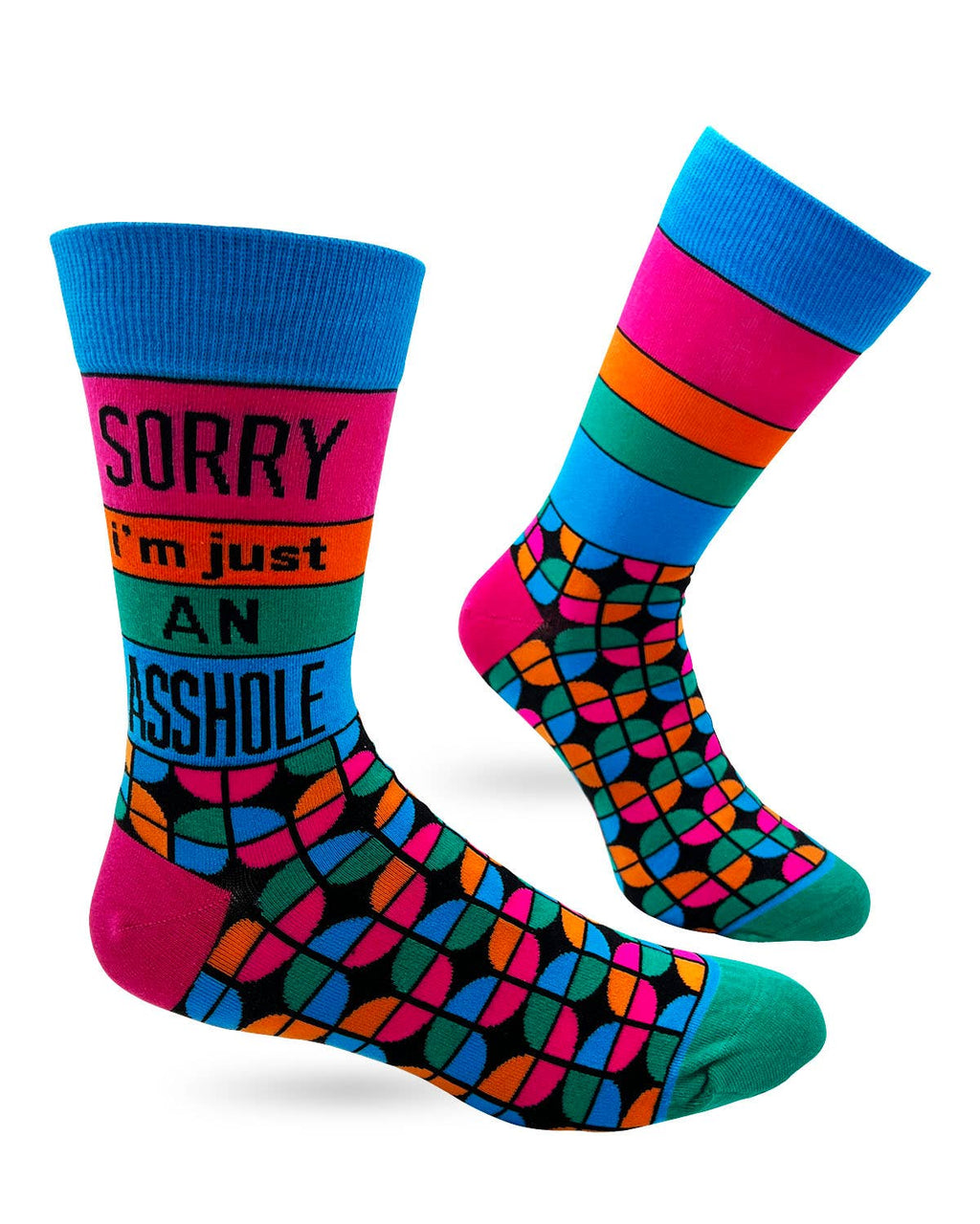 Sorry I'm Just An Asshole , Men's Novelty Crew Socks