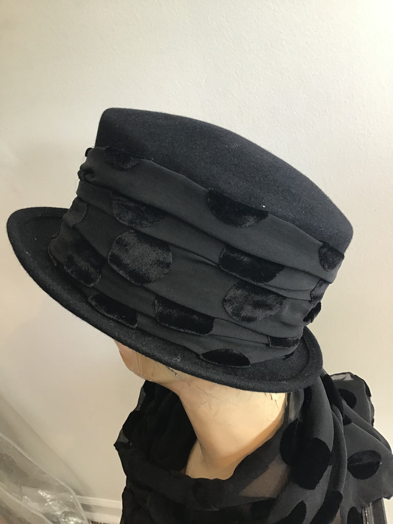 1990s Kōkin Black Hat with Scarf