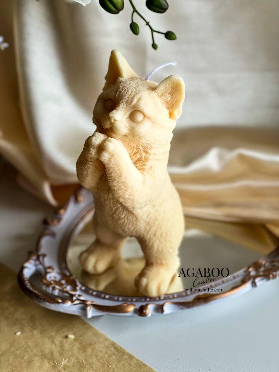 Huge Standing Cat Candle 7.5x4 inches