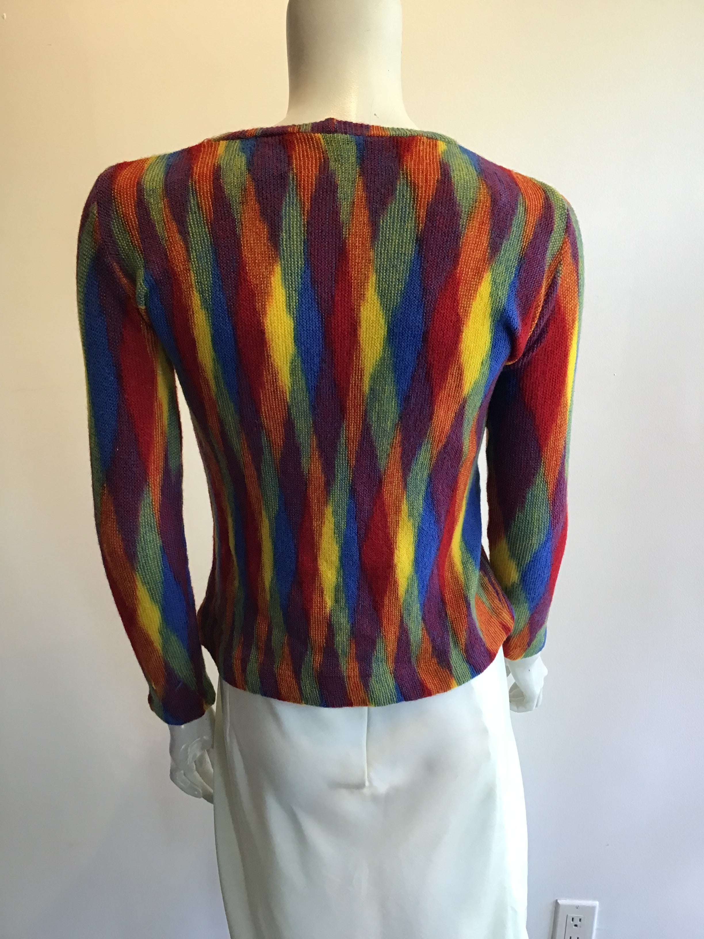 1970’s Halston Wool Rainbow Sweater Size 6