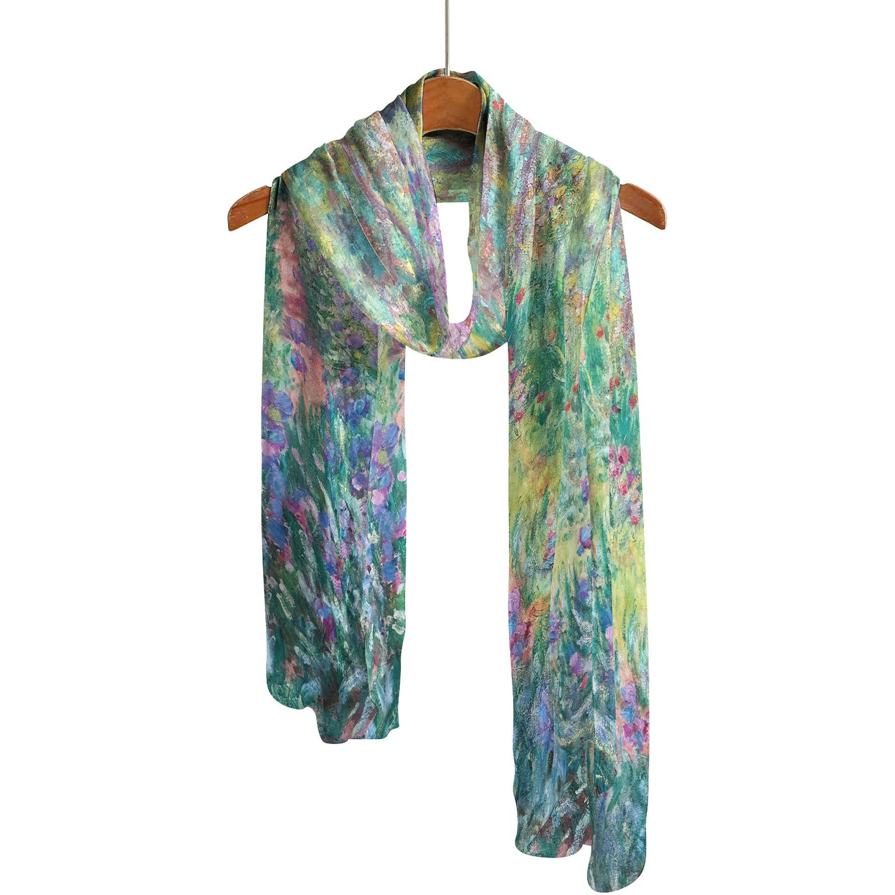 Monet Artist's Gardens at Giverny Long Sheer Scarf – Lightweight, Elegant, Silky-Soft