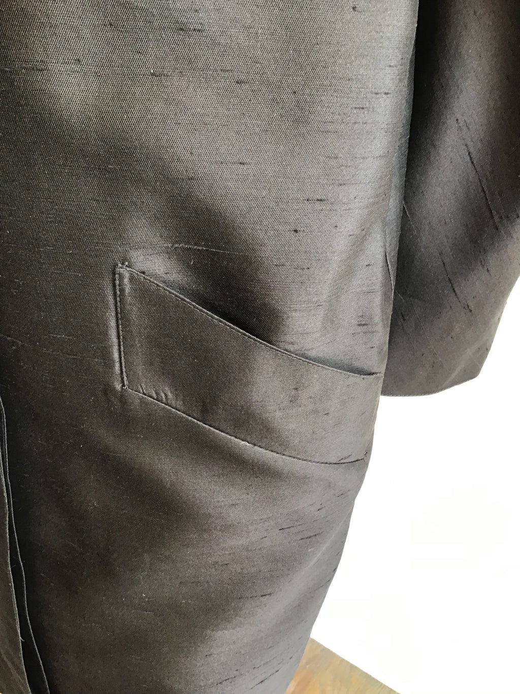 1980’s Oscar de La Renta Black Silk Coat Size 10