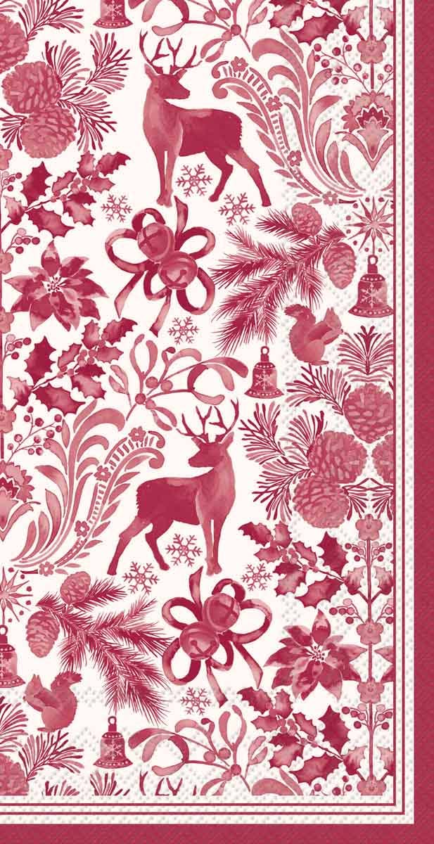Paper Guest Towel 16 Ct Brimsley Red Christmas