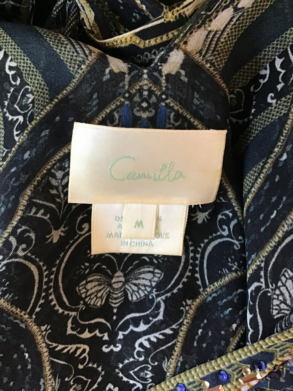 2000’s Camilla Blue and Green Silk Mini Dress Size 8/10