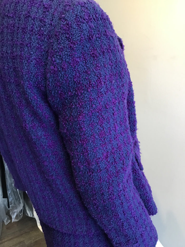 1960’s Wool Purple Wool Bouclé Sybil Connolly 3 Piece Suit Size 2