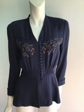 1980’s Blue Crepe Zelda Jacket Size 4
