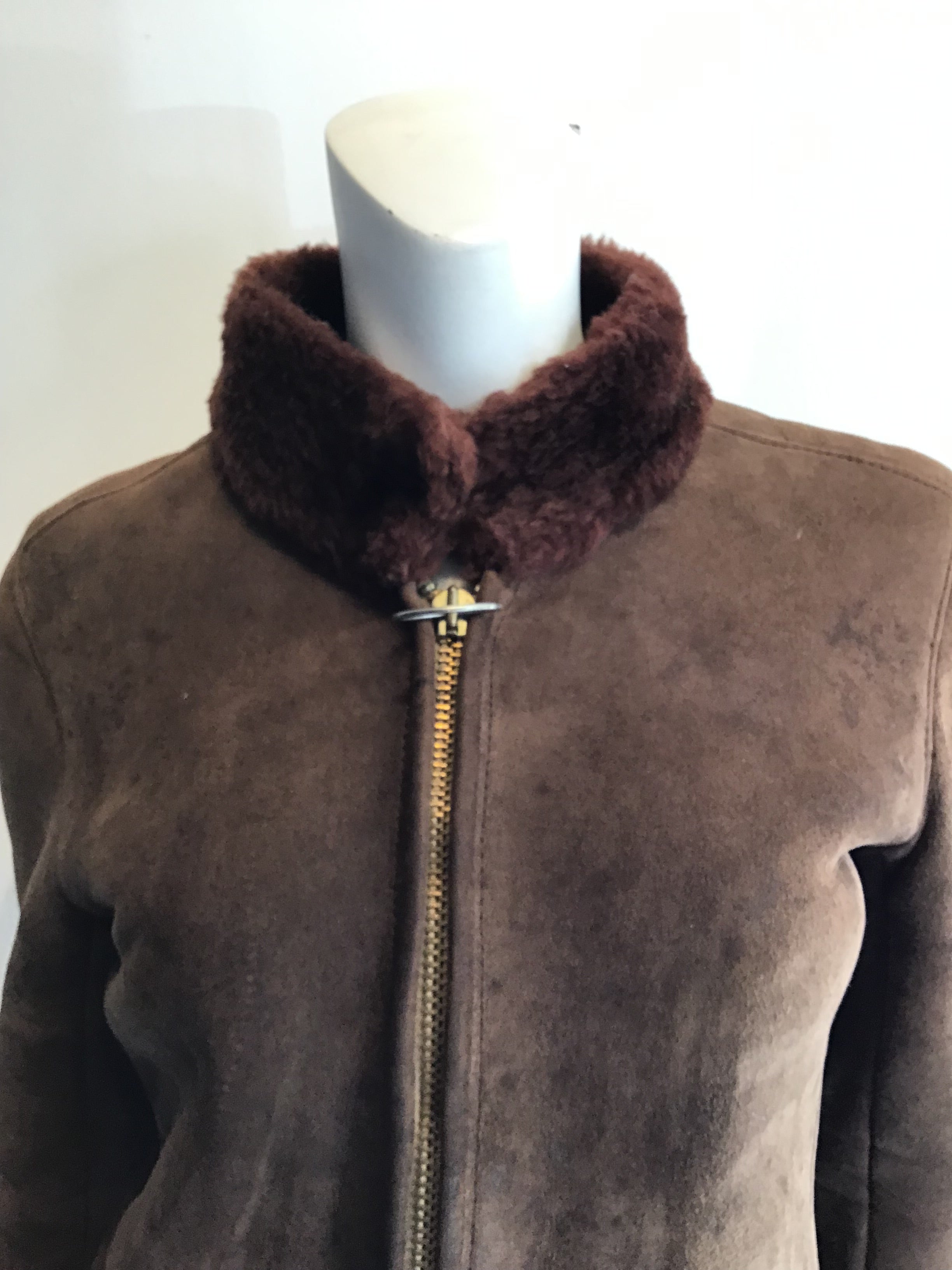 Late 1960s Pierre Cardin Brown Suede Coat Size 6