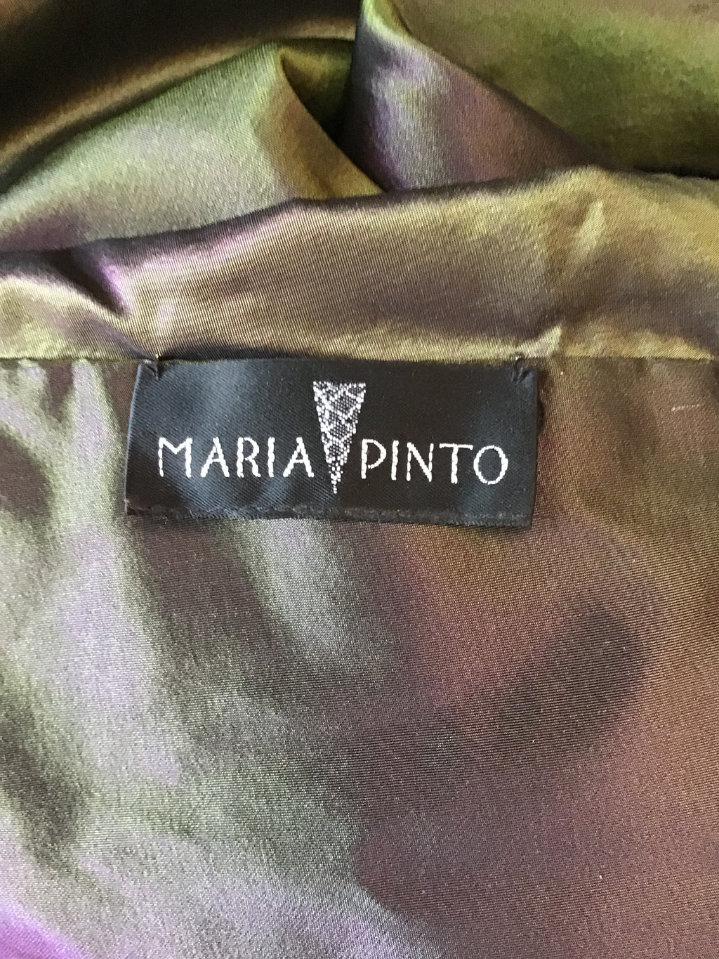 1990’s Maria Pinto Silk Taffeta Green/Purple 3 Piece Evening Ensemble Size 6