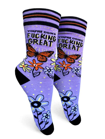 you're doing fucking great purple womens socks