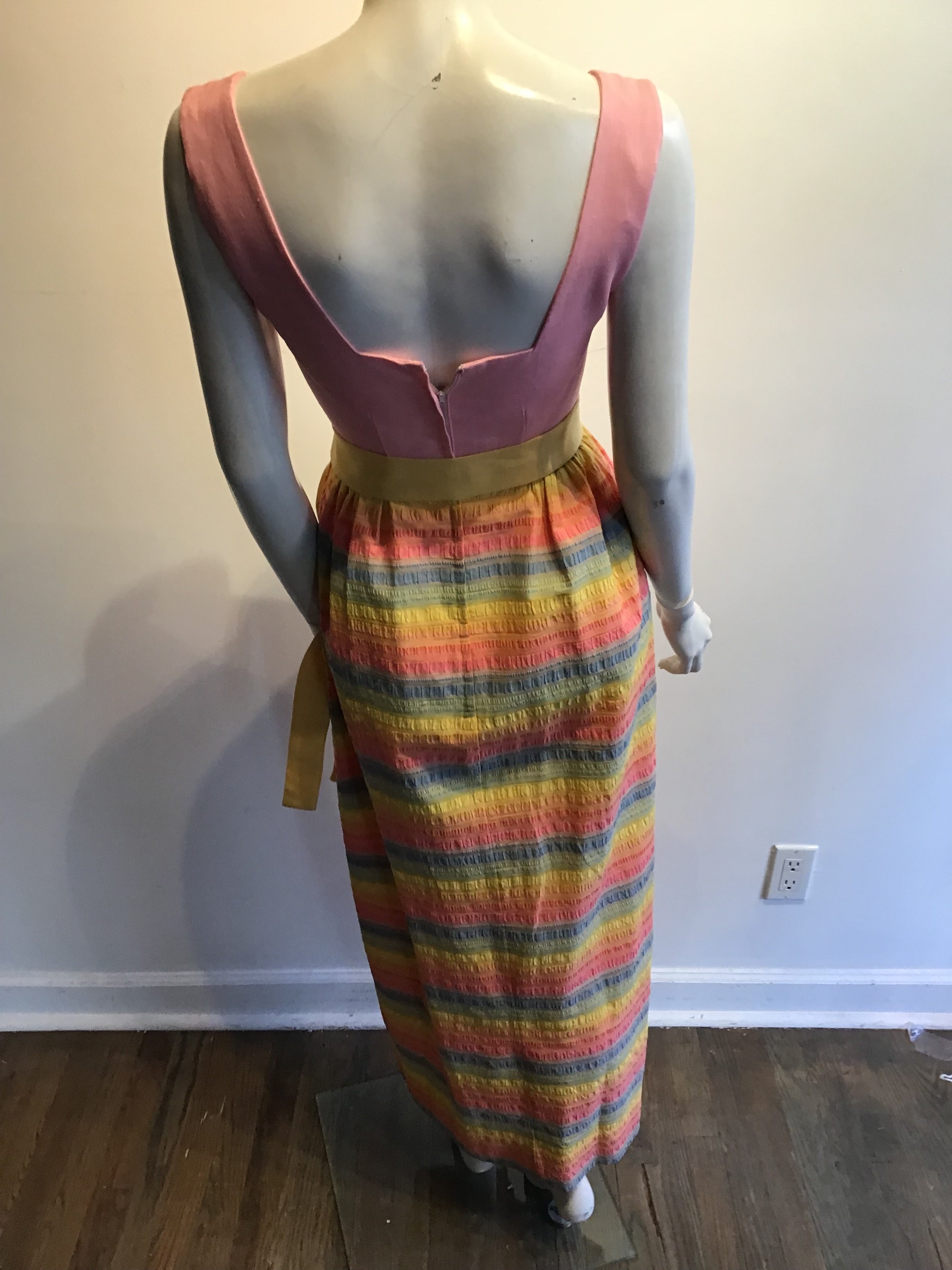 1960’s Multicolor Linen Dress Size 6