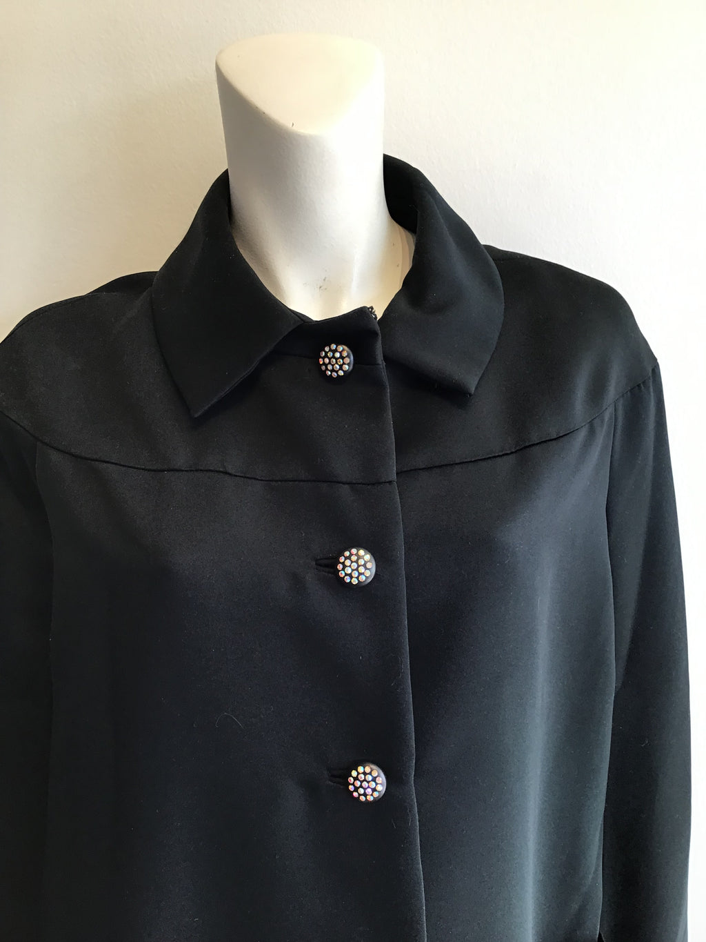 1960’s Black Silk Nora Zandré Cape up to Size 10