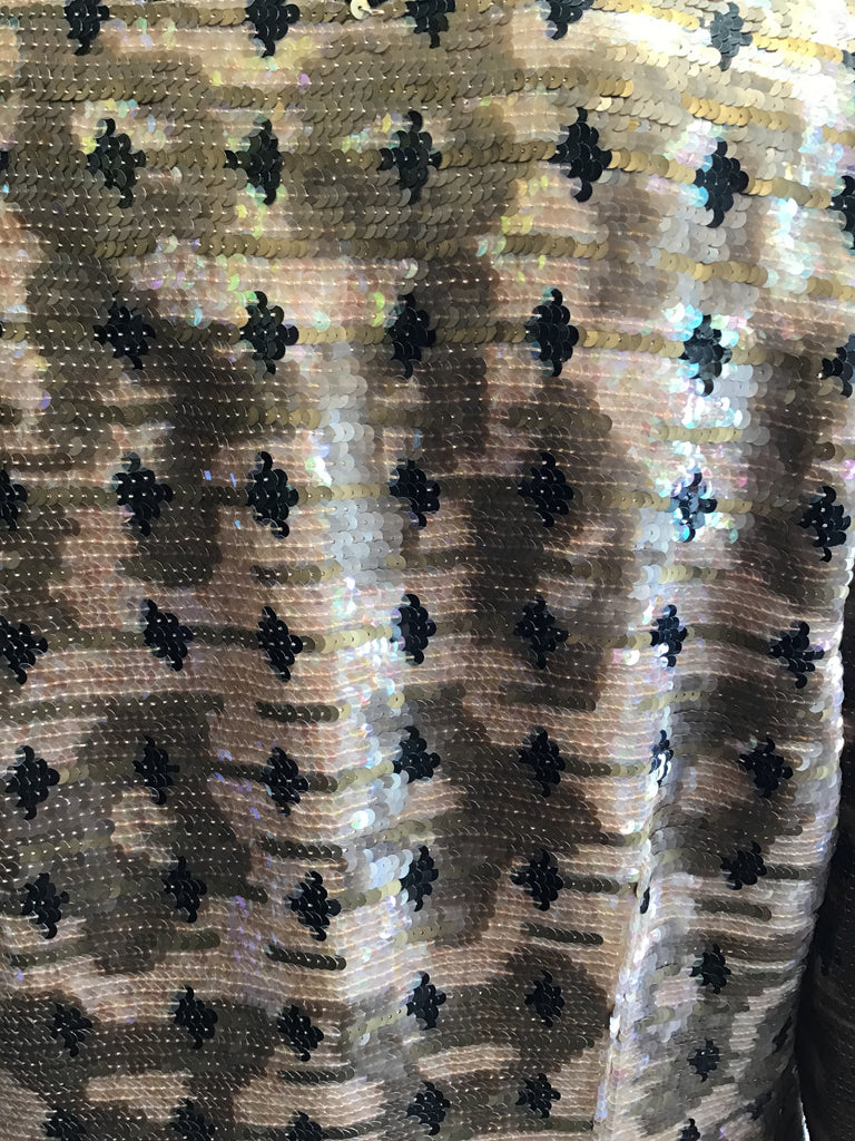 1980’s Sequined And Beaded Evening Jacket in Copper,Peach and Black Size 8