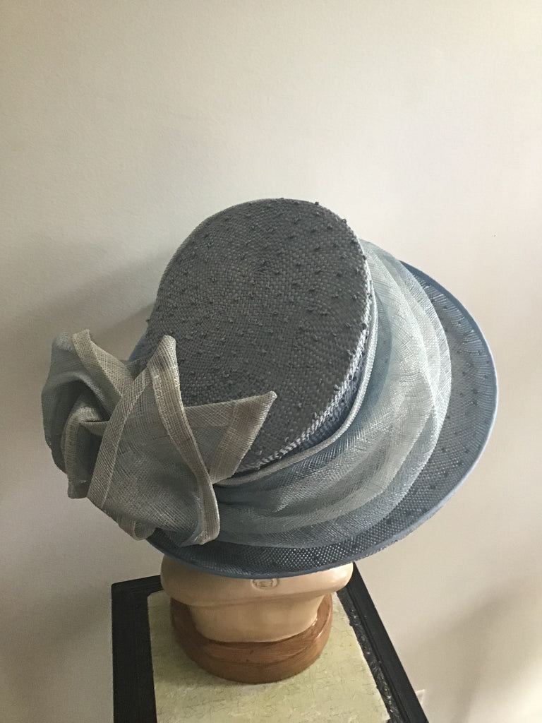 2000s Harold & Heart  Hatter London England Blue Straw Hat