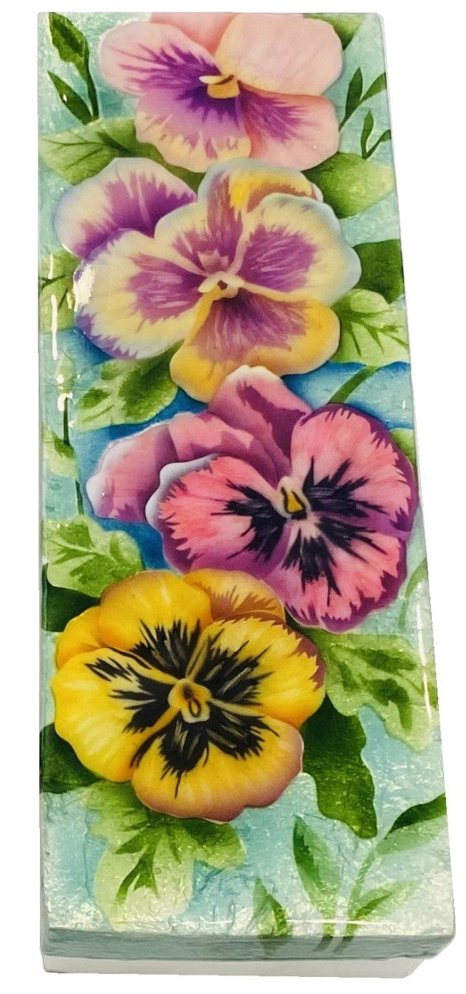 Long Pansies Capiz box