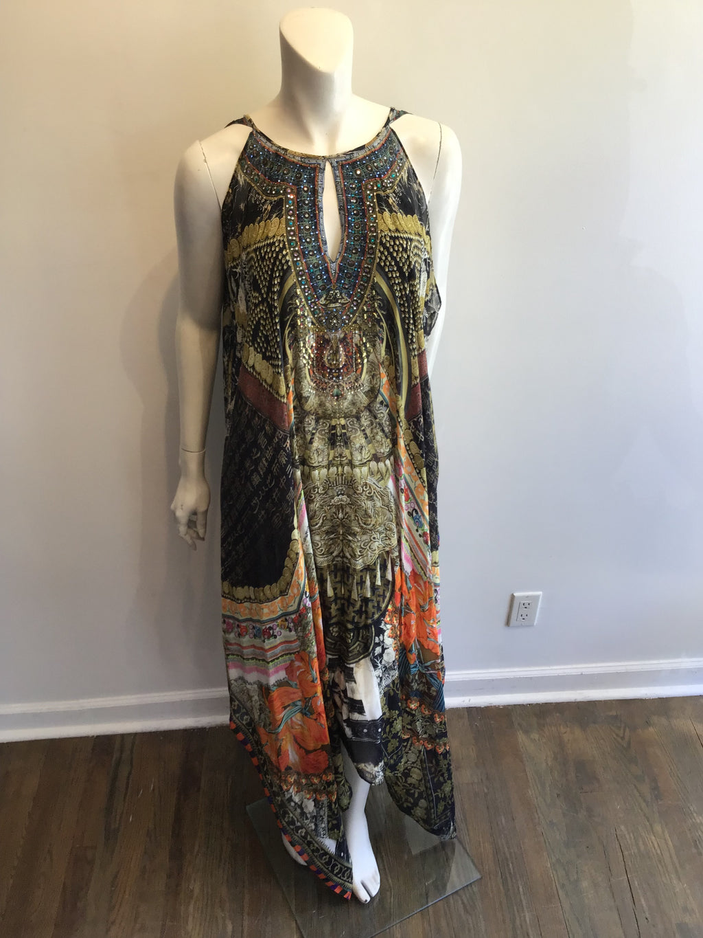 2000’s Camilla Silk Multicolored Maxi Dress Size 8/10