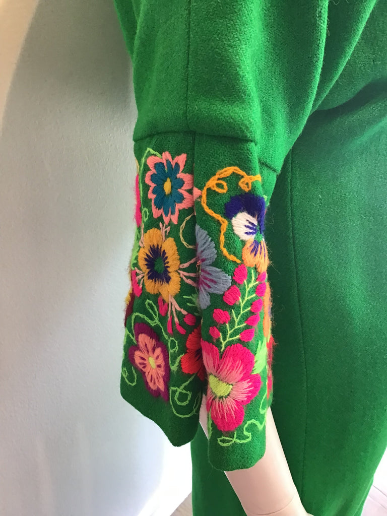 1960’s Green Wool  Maxi Dress Size 4