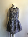 2000’s Bagley Mischka White and Blue Polyester Dress Size 6