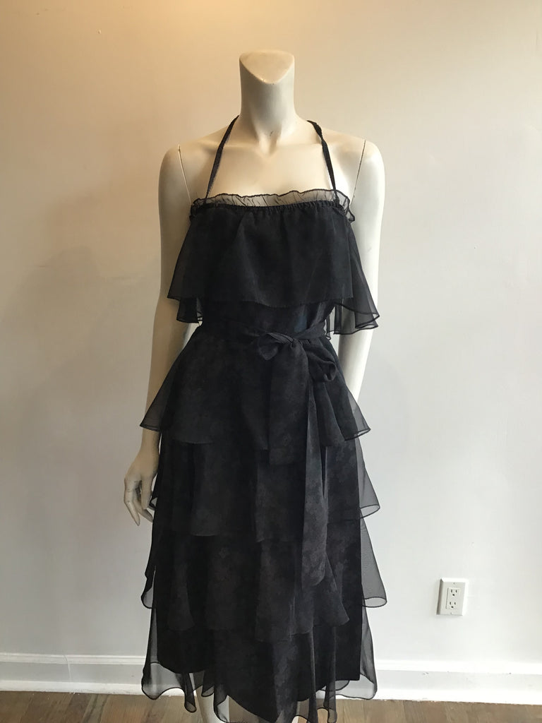1970's Black Tiered Dress