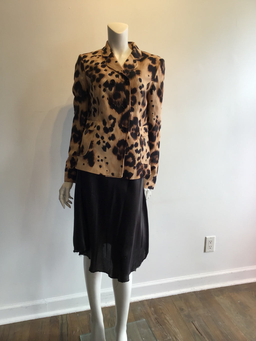2000’s Valentino Wool Leopard Print Jacket Size 10