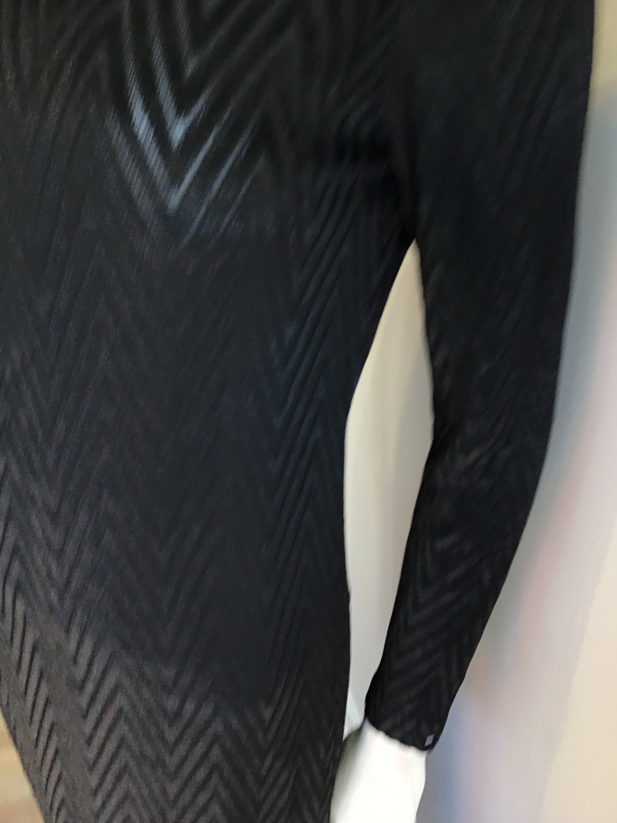 1970’s Black Herrigbone Cotton Blend Maxi Dress Size 6