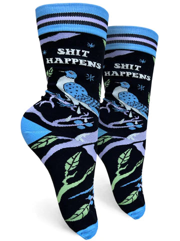 shit happens blue print womens socks 