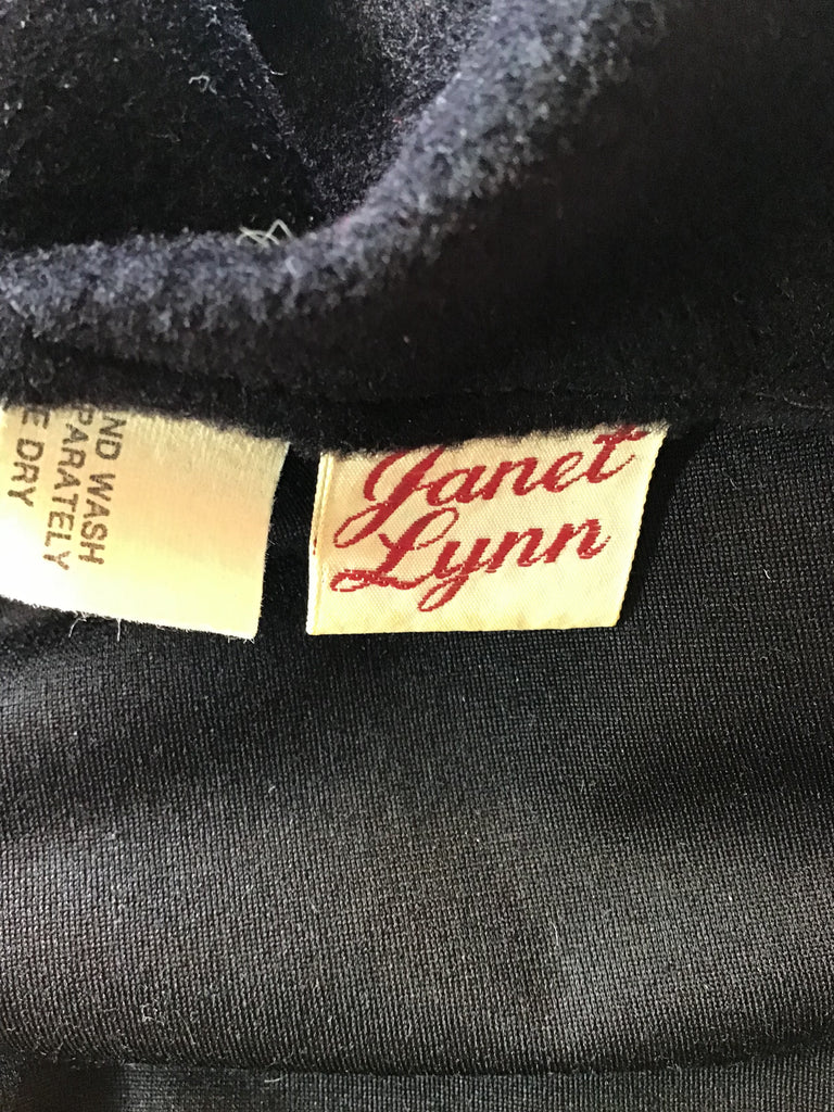 1960’s Black Cotton Blend Janet Lynn Maxi Dress Size 6
