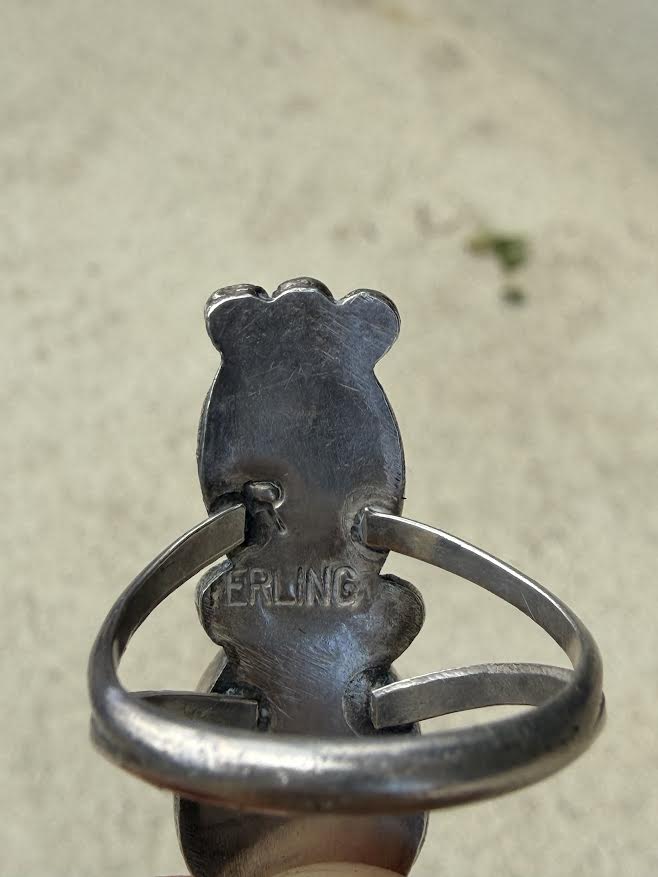 Sterling and Turquoise Navajo Double Stone Ring