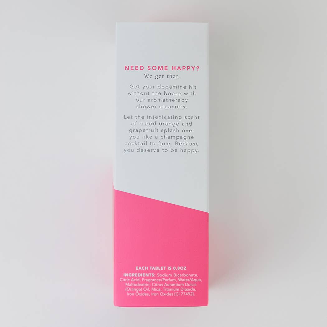 Chez Gagne Happy Hour Shower - Aromatherapy Shower Steamers - Blood Orange Grapefruit - Set of 8