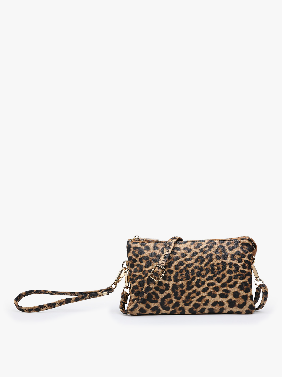 Riley Leopard 3 Compartment Crossbody/Wristlet | M013LP