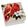 Cardinal couple on branch Capiz Box