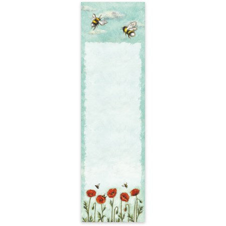 Red Poppies and Bumble Bees Notepad