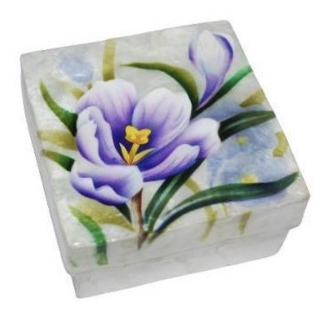 Crocus Flower Capiz Box