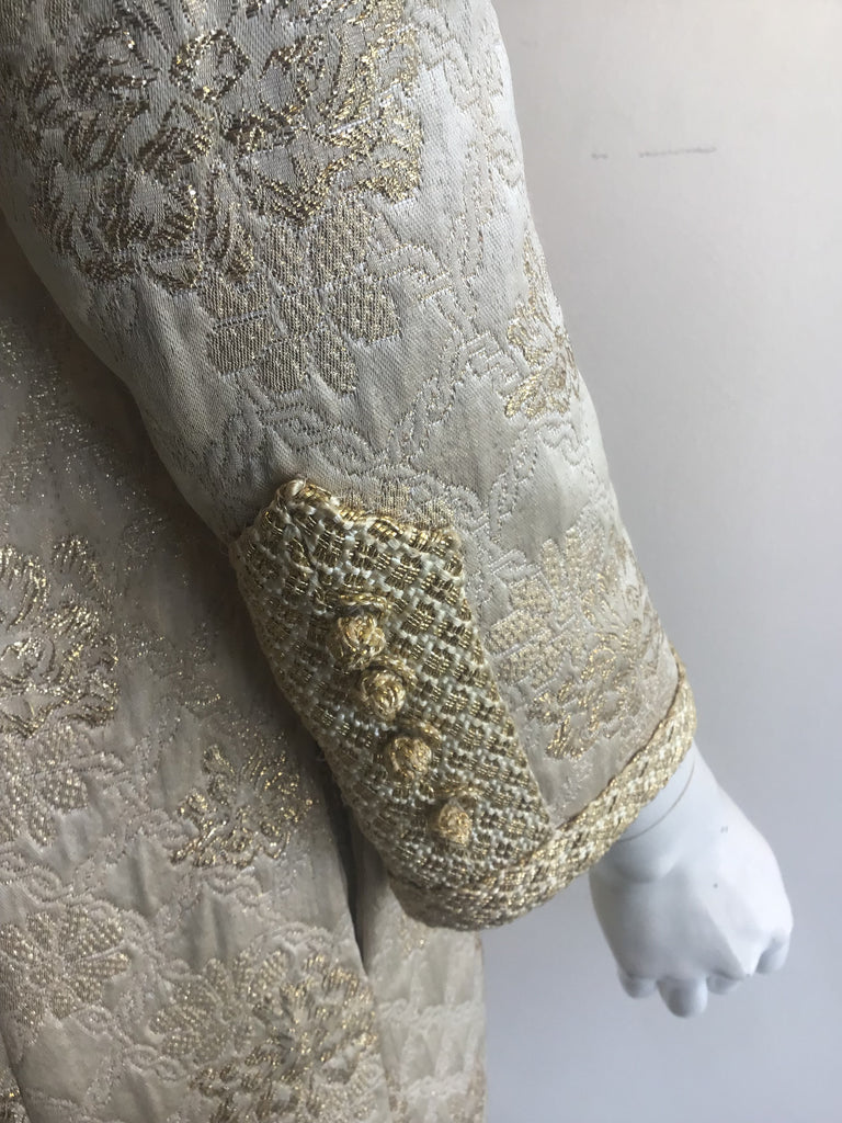 1960’s Gold Silk Brocade Saks Evening Dress Size 2