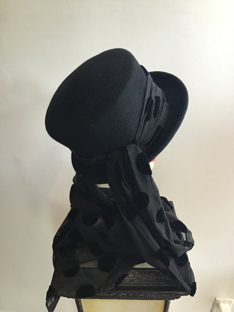 1990s Kōkin Black Hat with Scarf