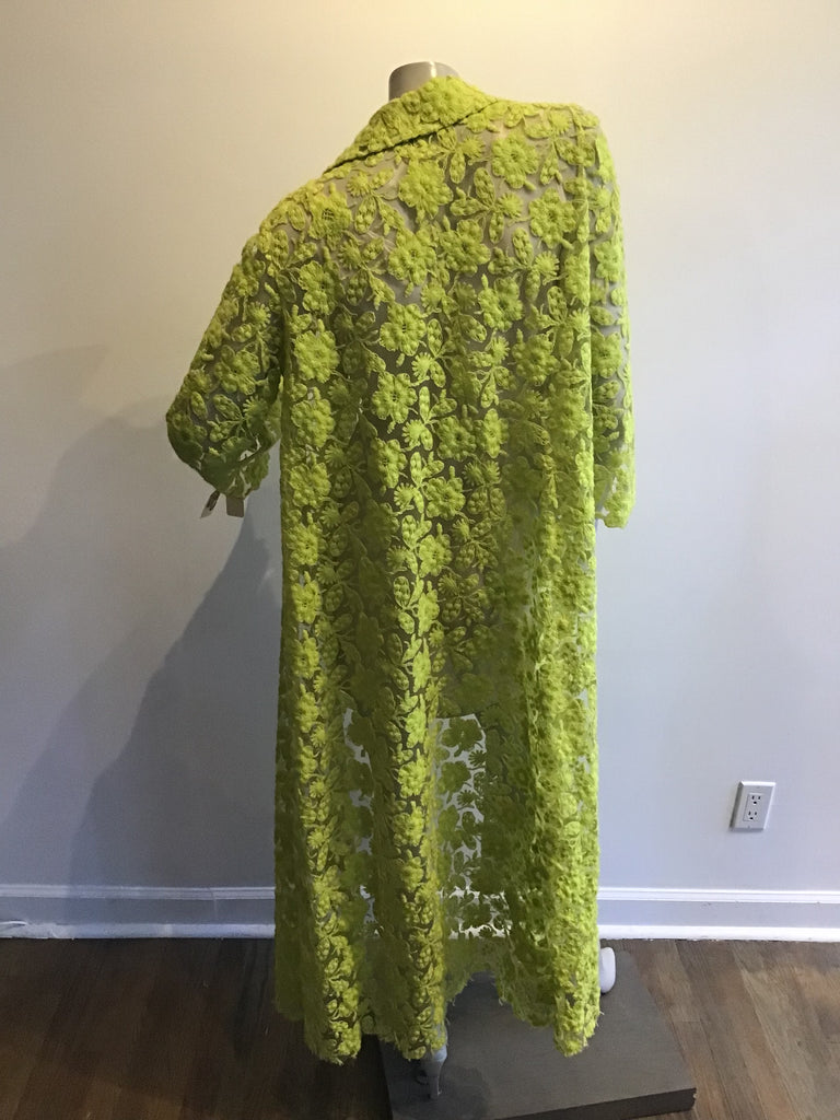 1960s Yellow Lace Duster Coat