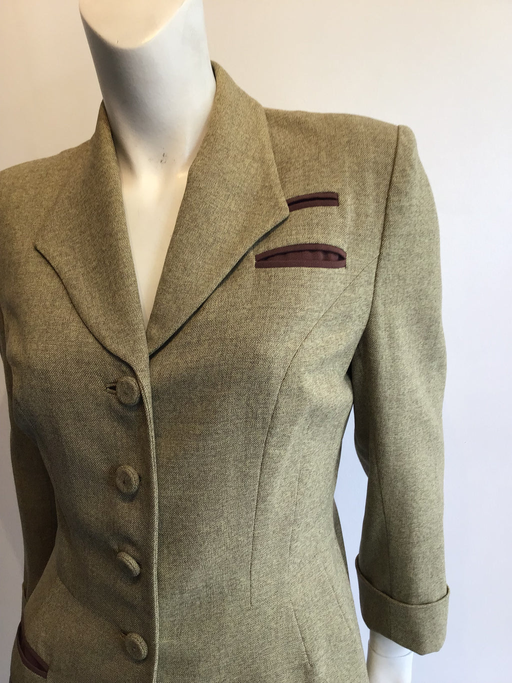 1940’s Light Green Wool Antoinette Ligity Jacket Size 8