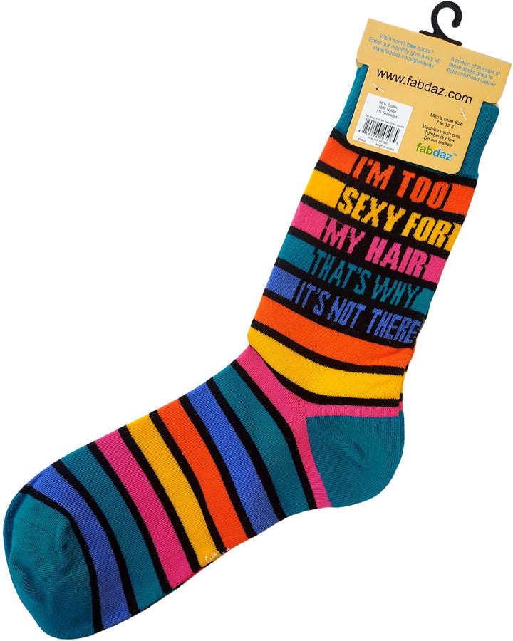 I'm Too Sexy For My Hair That's Why It's Not There - Men's Novelty Crew Socks