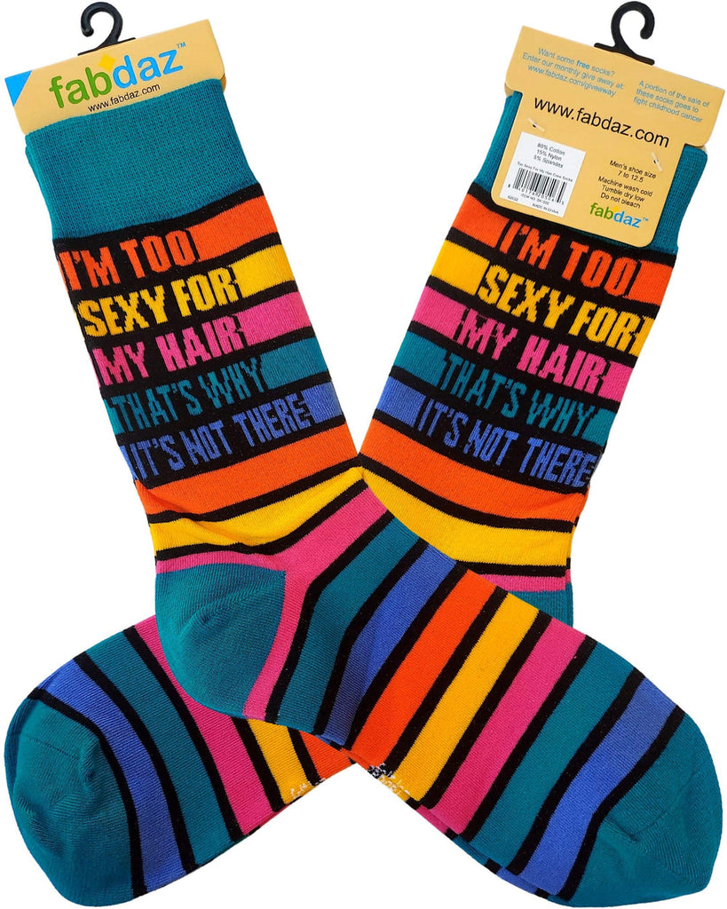 I'm Too Sexy For My Hair That's Why It's Not There - Men's Novelty Crew Socks