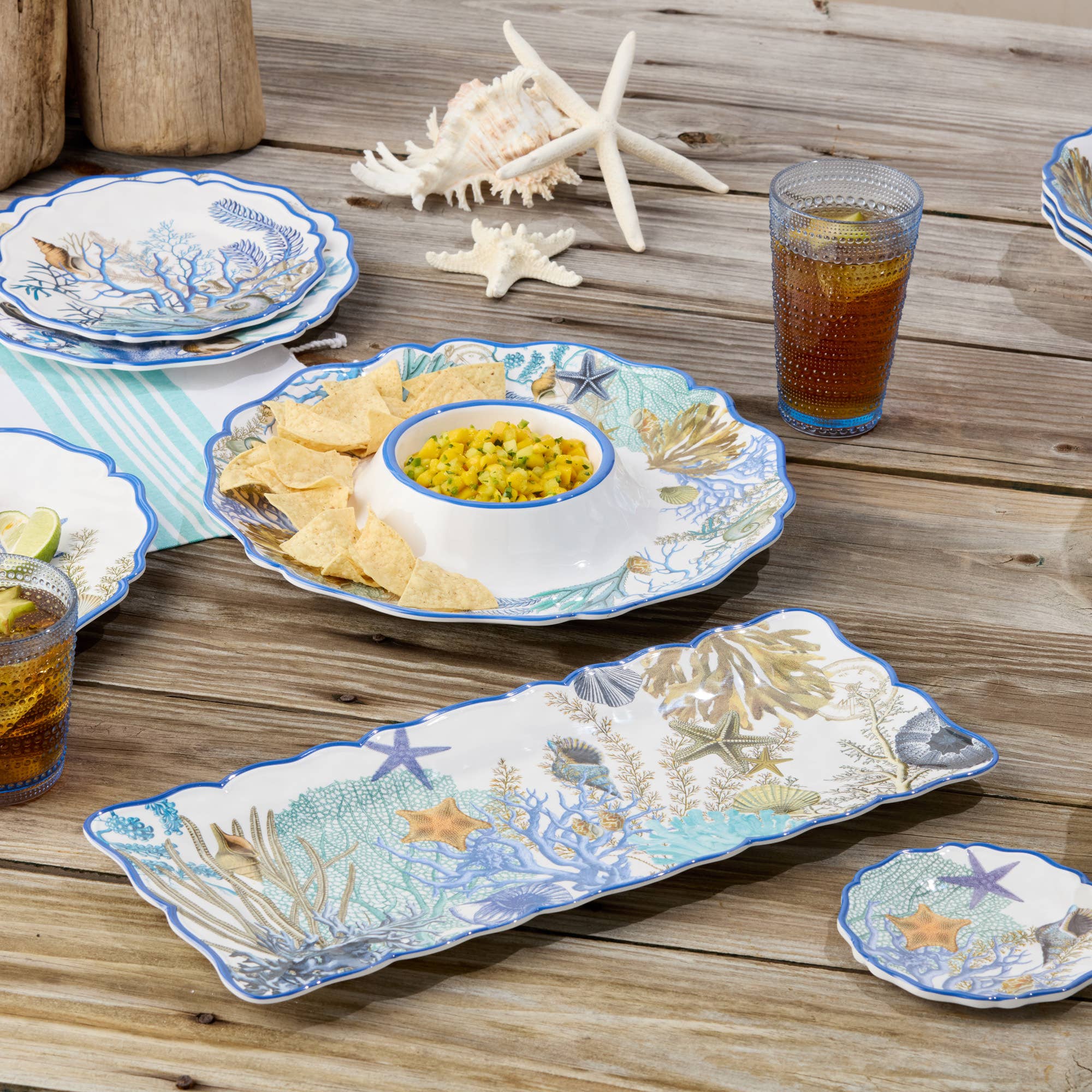 Blue Lagoon Rectangular Platter 19" x 8"