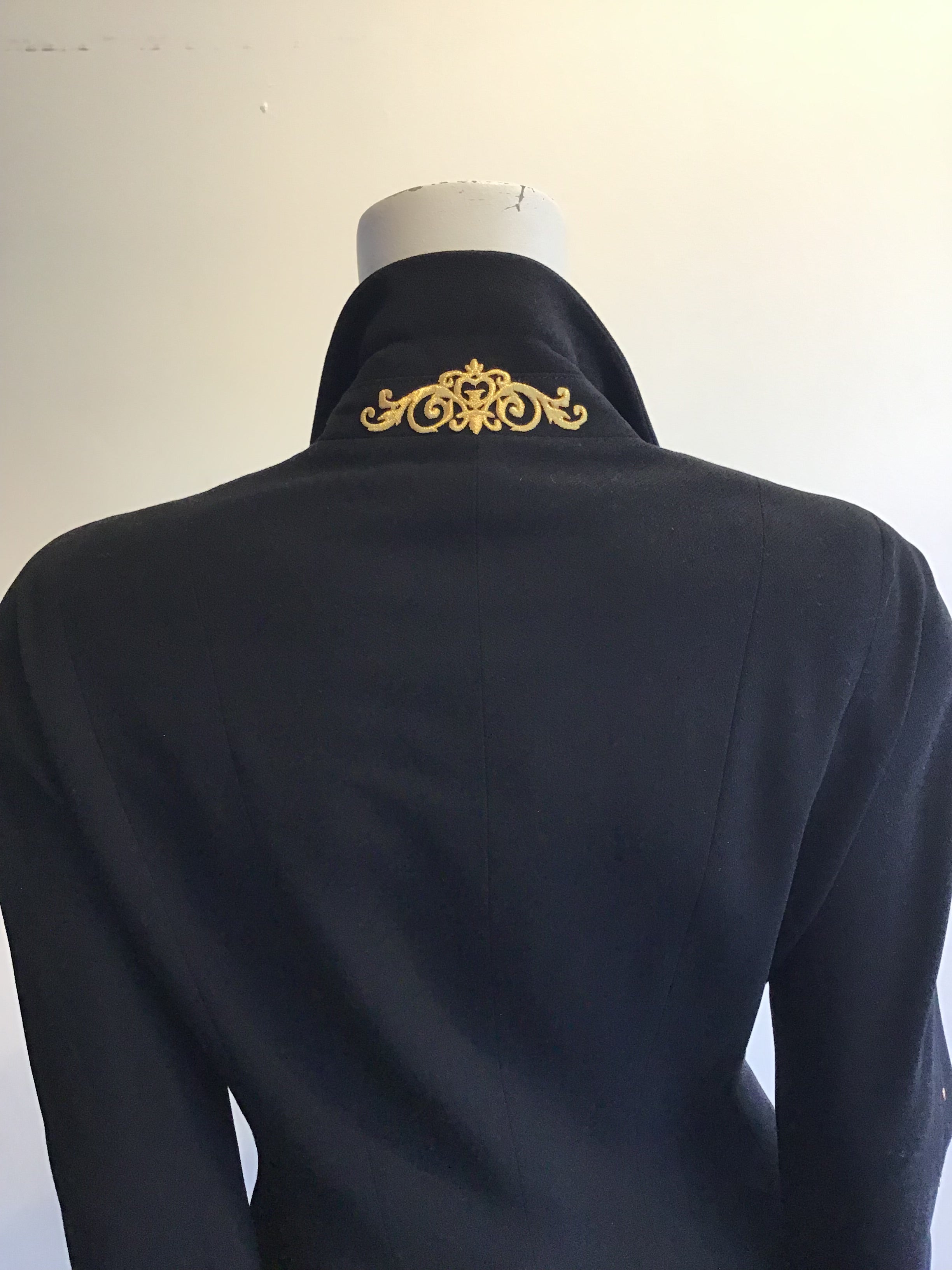 1990s Black Wool Griffith Gray St John’s Pant Suit Size 10