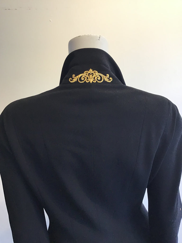1990s Black Wool Griffith Gray St John’s Pant Suit Size 10