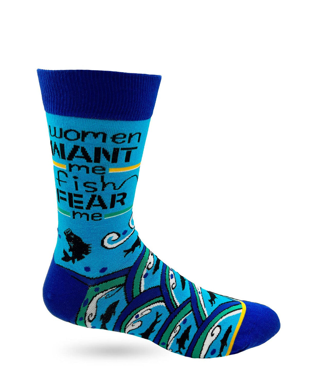 Women Want Me,  Fish Fear Me ! Mens Novelty Crew Socks