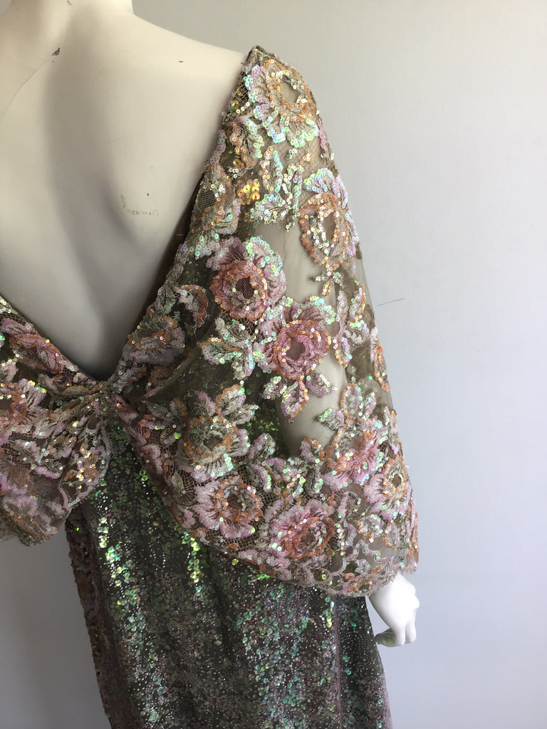 1983 Custom Made Iridescent Sequins Dress Size 8