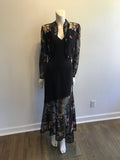 1990’s E L Ana Black Wool Maxi Dress with Bolero Size 8