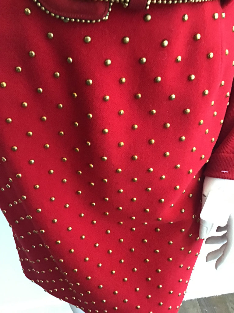 1980's Red Cashmere/wool Blend Anne Klein 3 Piece Ensemble Size 6