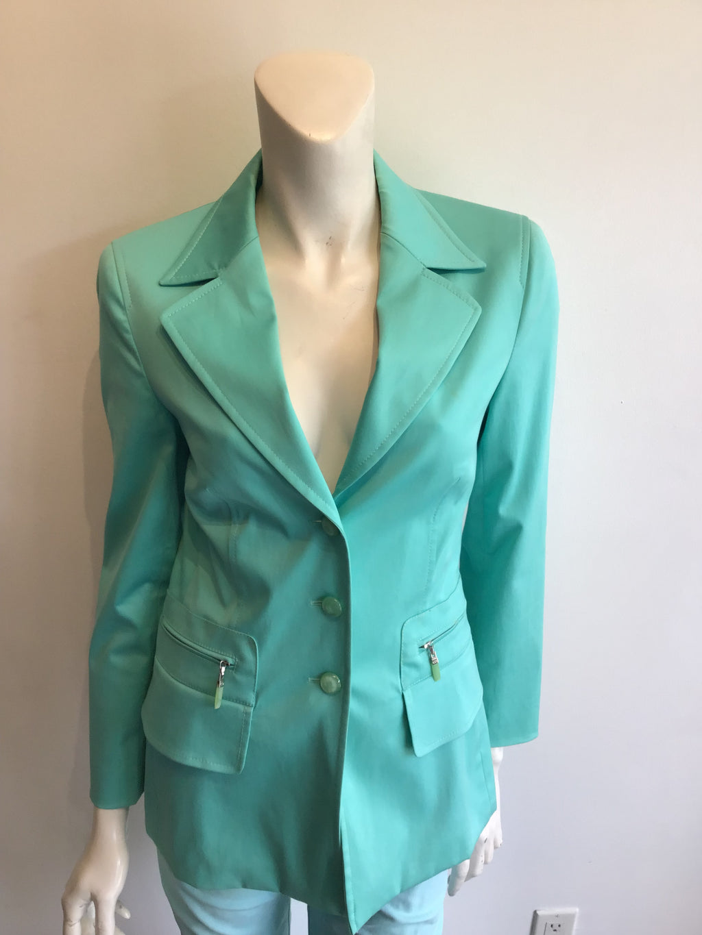 1990’s Turquoise Escada Cotton Jacket Size 4