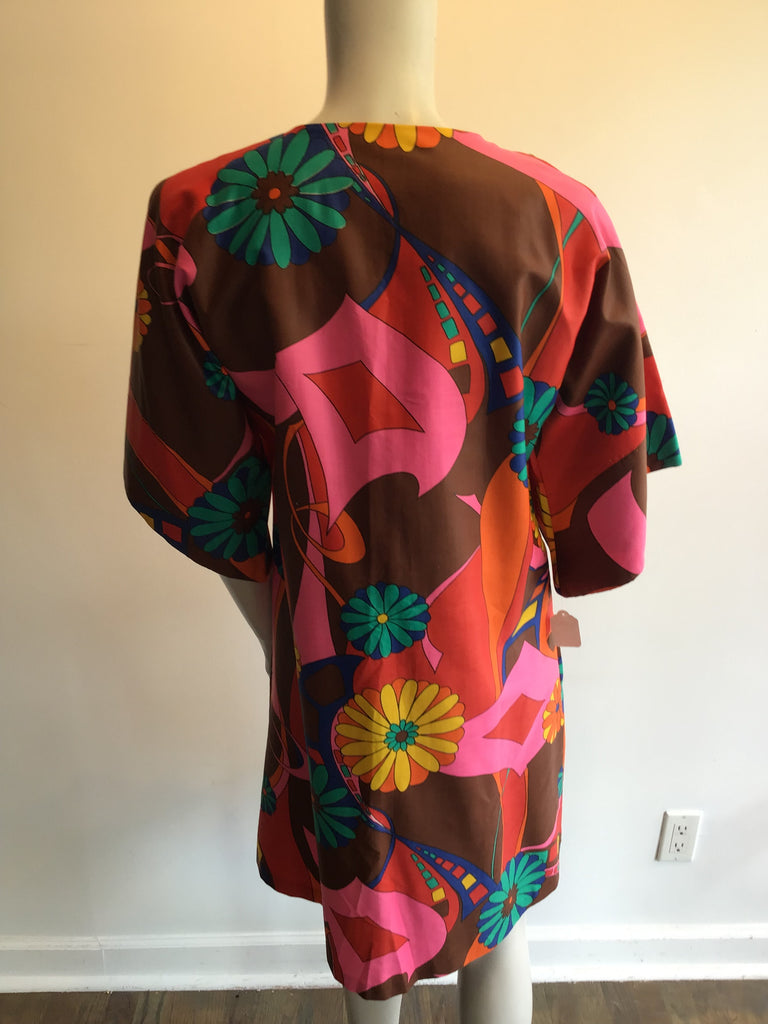 1960’s Polished Cotton Janet lynn Multicolor Dress Size 10